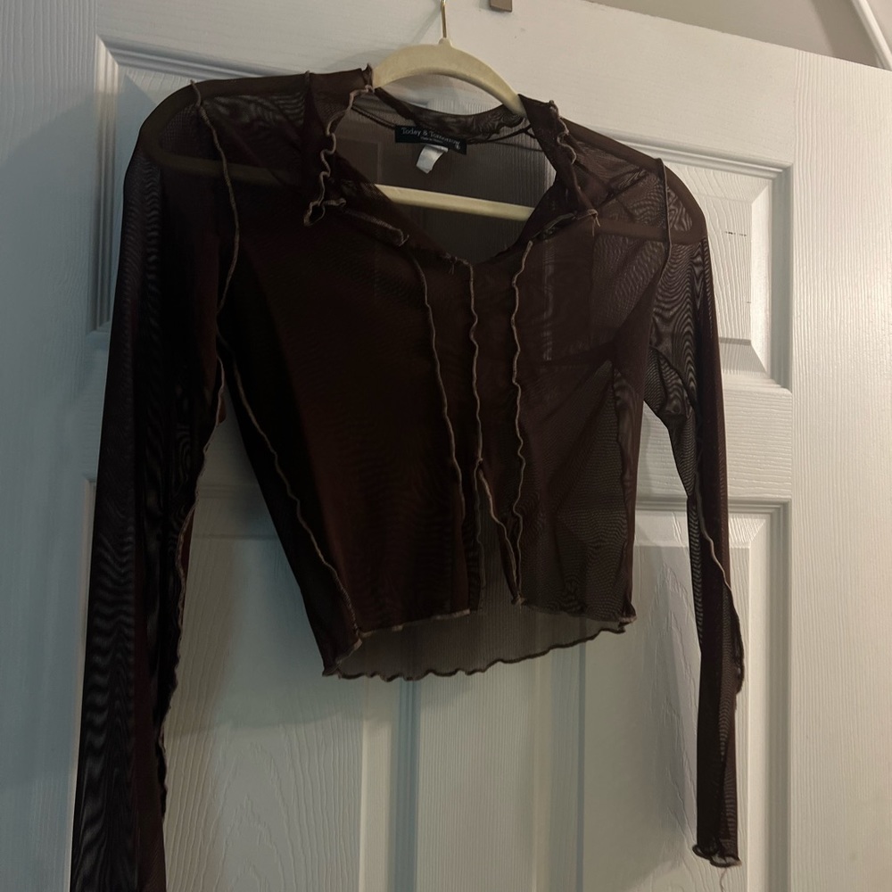 Ruffle Mesh Top